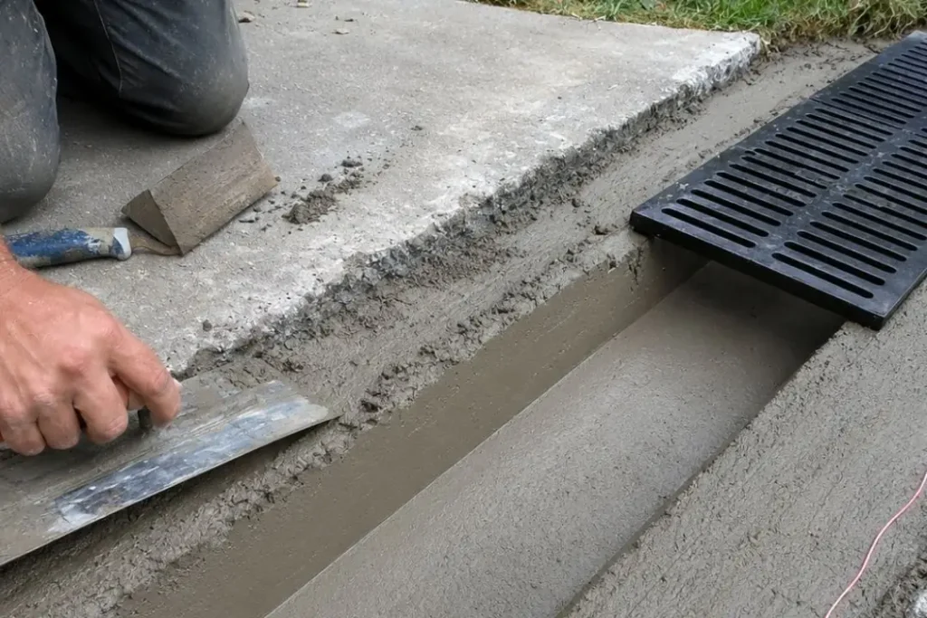 installing a channel drain