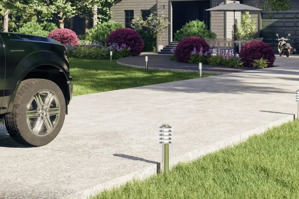 car pulling up on the driveway
